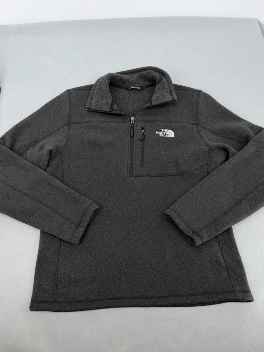 The North Face Dark Grey 1/2 Zip Fleece Pullover Jacket Medium Mens